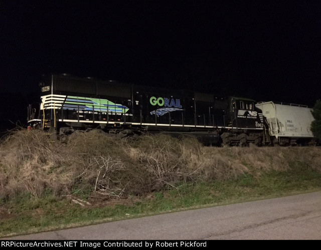 NS 6963 GoRail tied down for the night.